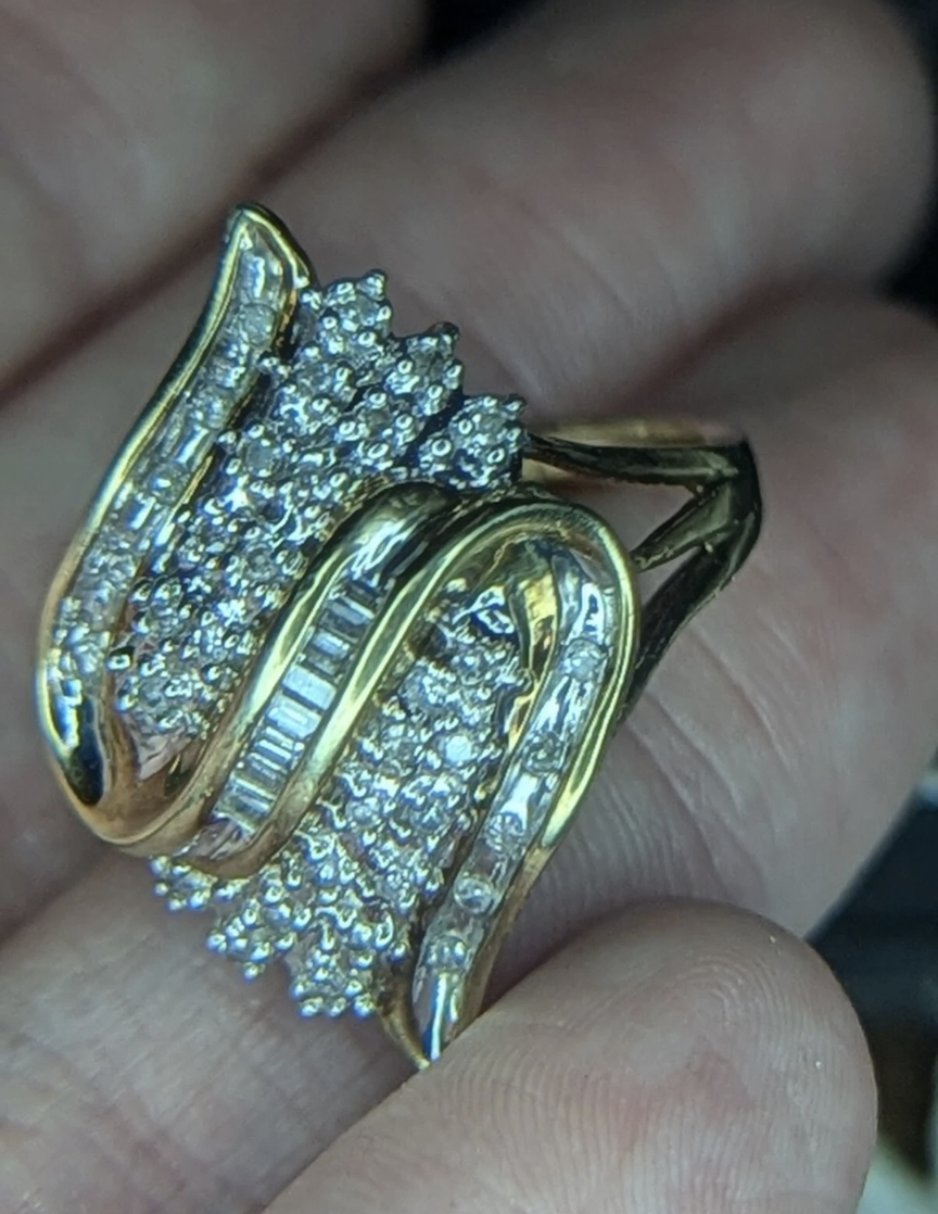 Antique 10k Gold Diamond Engagement Ring Size 7