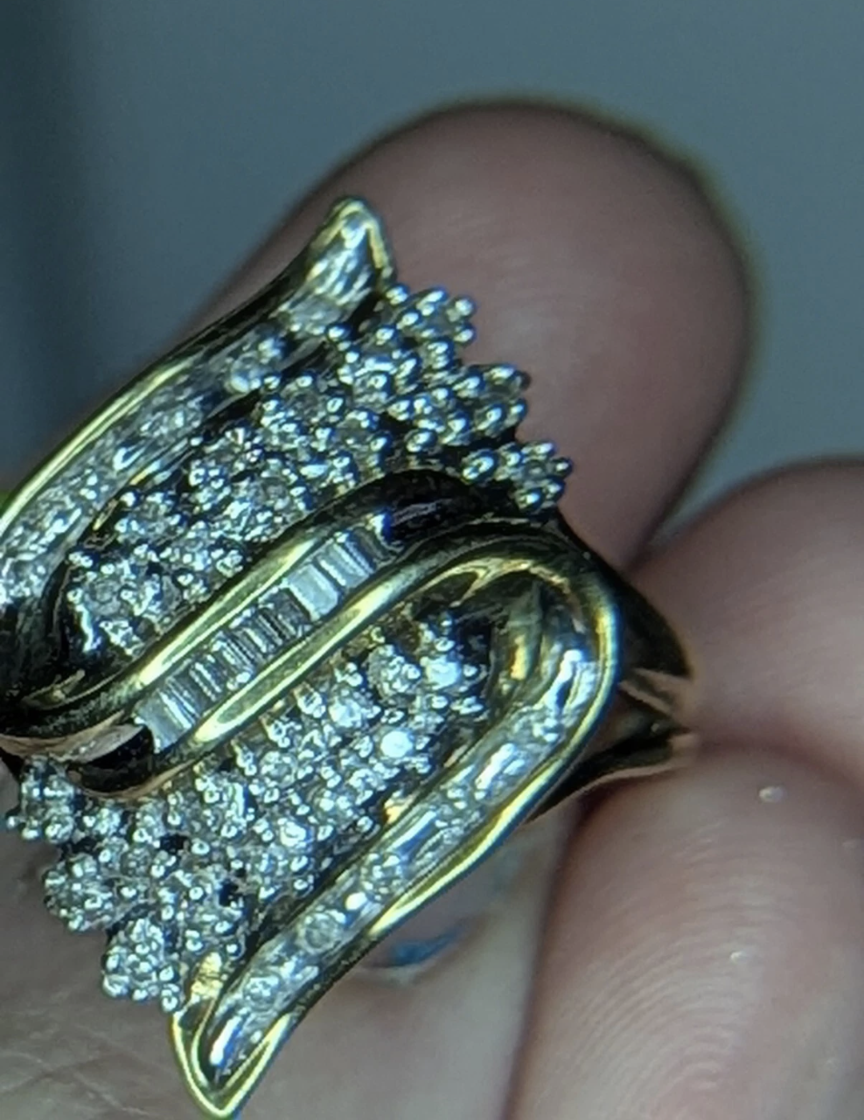 Antique 10k Gold Diamond Engagement Ring Size 7 2