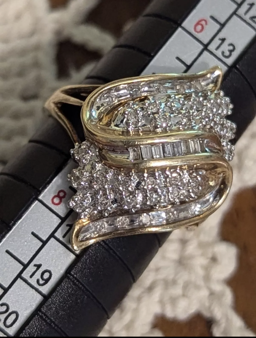 Antique 10k Gold Diamond Engagement Ring Size 7 3