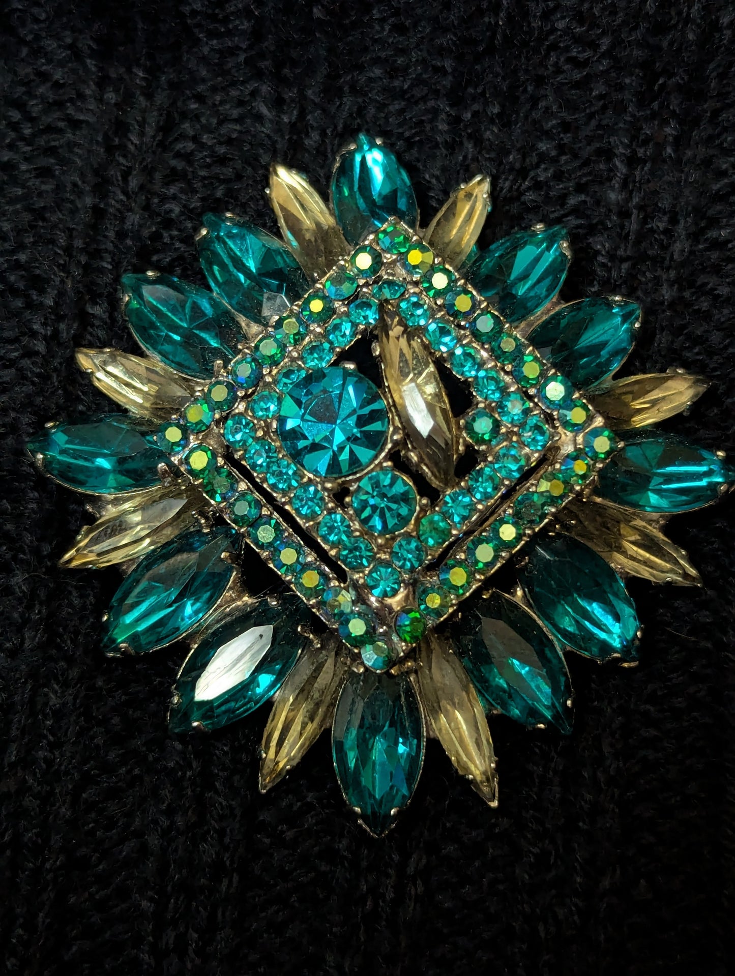Antique broach & clip on earring set 2