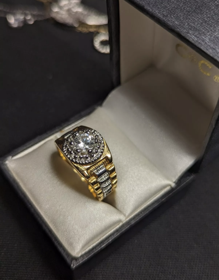 Men's Vintage 14KT Gold Plated Statement Ring
