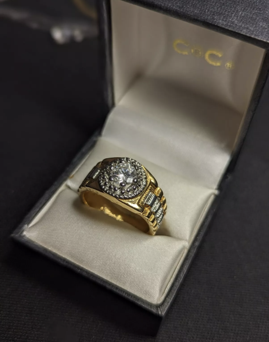 Men's Vintage 14KT Gold Plated Statement Ring 1