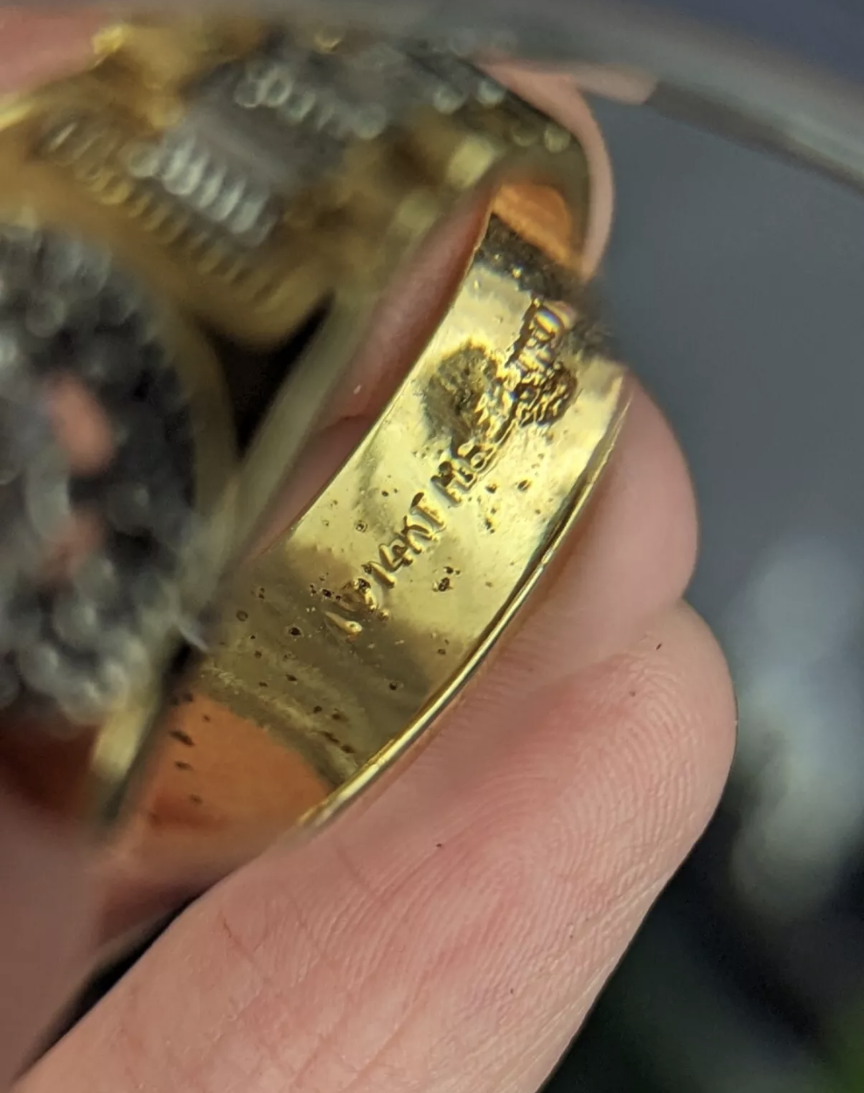 Men's Vintage 14KT Gold Plated Statement Ring 2