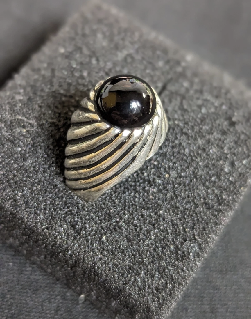 Vintage Sarah Co Sterling Silver Onyx Ring Size 8 1