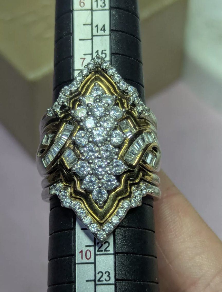 5 Piece Silver Statement Ring Set (Pre-owned) size 9