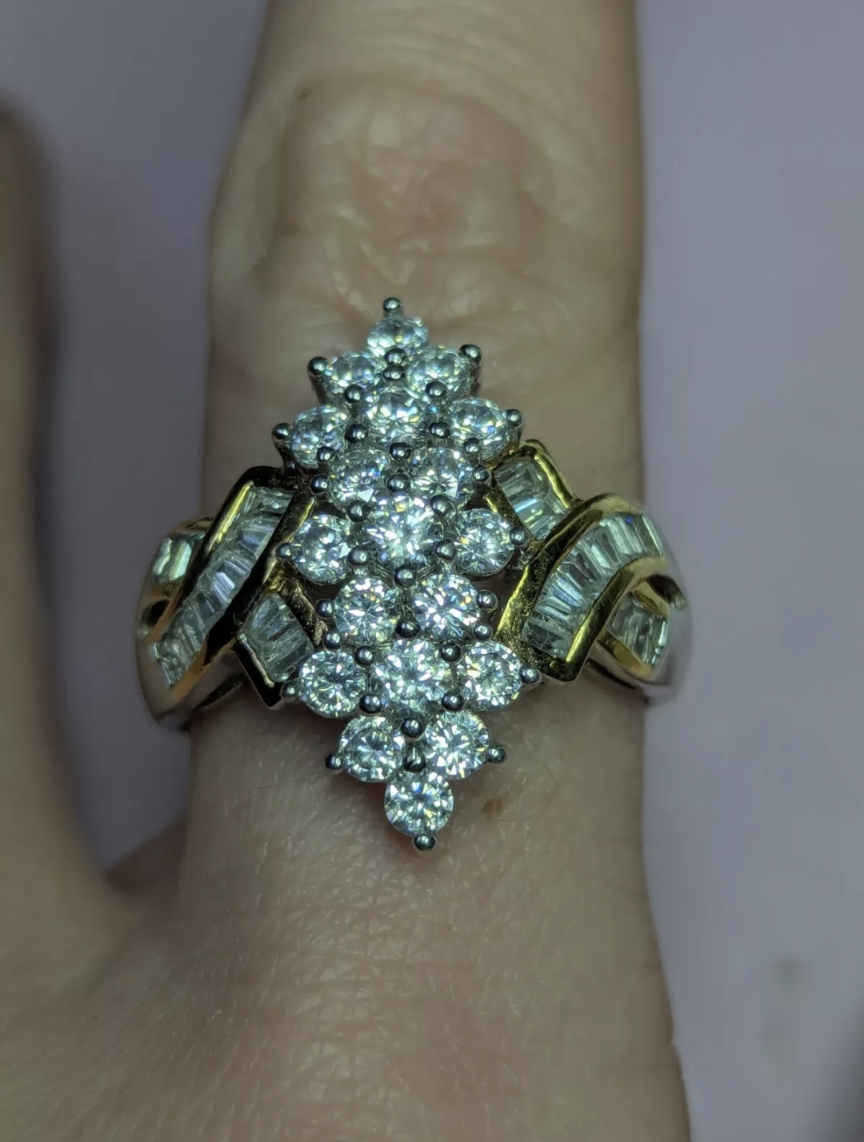 5 Piece Silver Statement Ring Set (Pre-owned) size 9