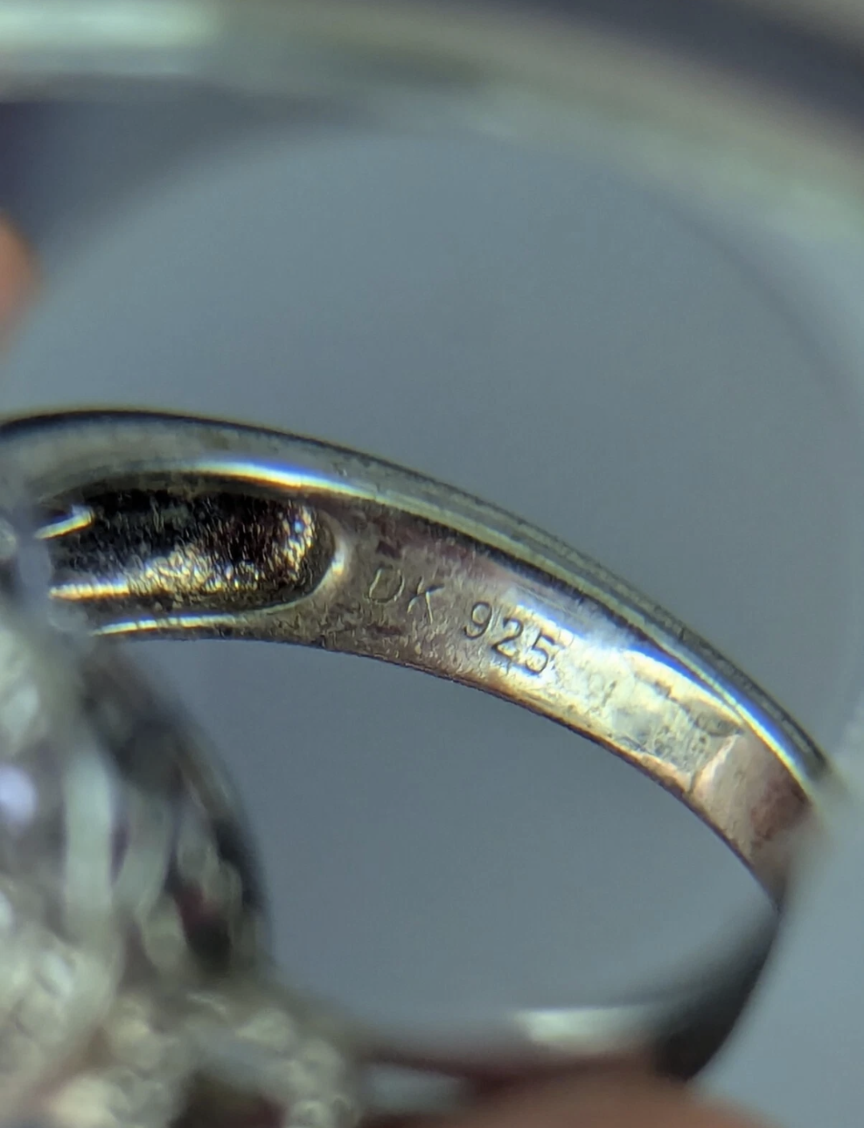 Antique Sterling Silver heart shaped ring Size 8