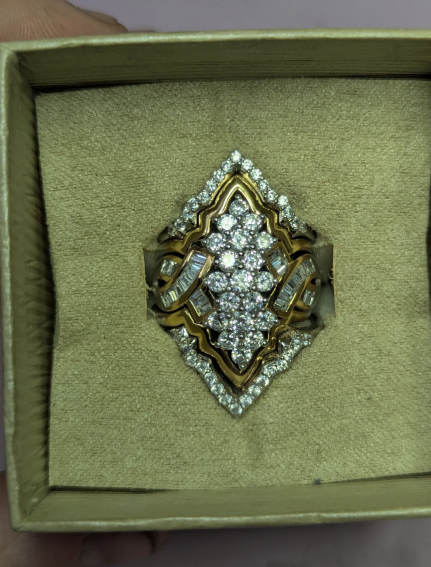 5 Piece Silver Statement Ring Set (Pre-owned) size 9