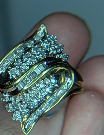 Antique 10k Gold Diamond Engagement Ring Size 7 2 
