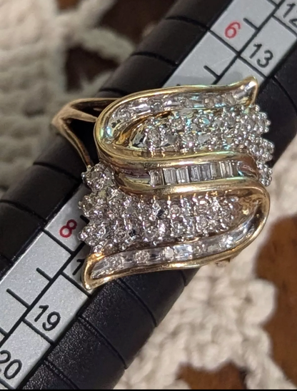 Antique 10k Gold Diamond Engagement Ring Size 7 3