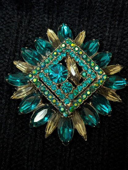 Antique broach & clip on earring set 2