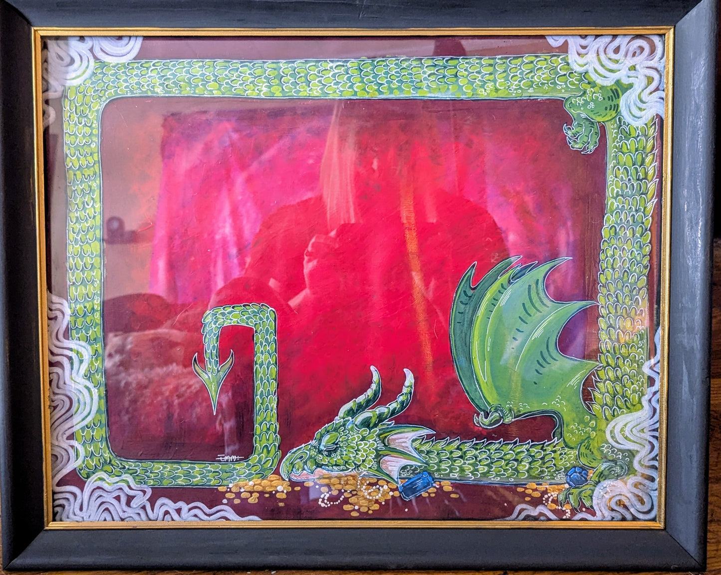 'Dragon Box' (16in x 20in) framed original painting