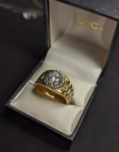 Men's Vintage 14KT Gold Plated Statement Ring 1