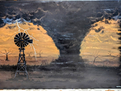 'Tornado on the Plains' Large acrylic canvas painting