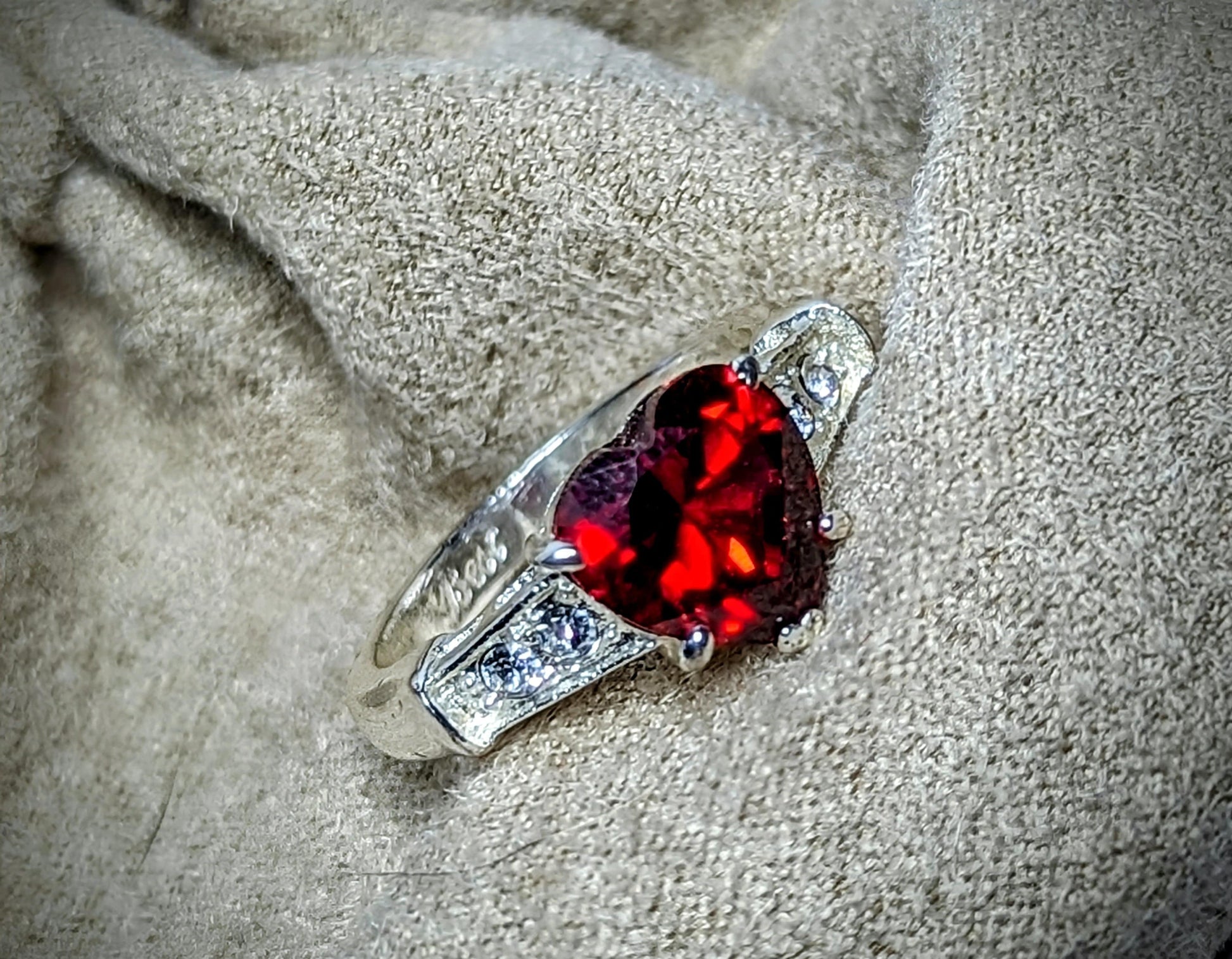 EsotericMineralsnCrystals Artificial Ruby Ring