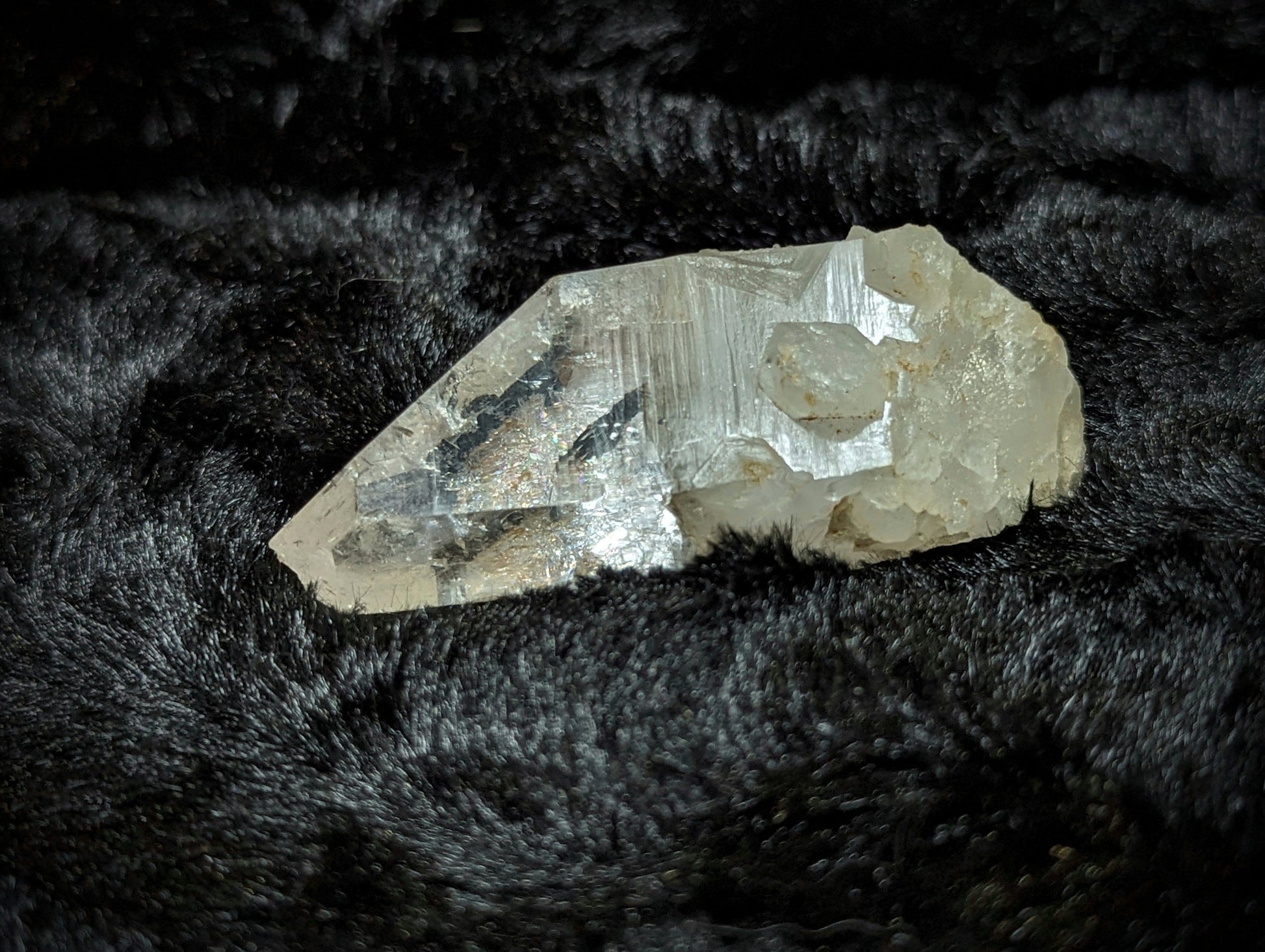 EsotericMineralsnCrystals Large Arkansas Quartz Crystal specimen with micro quartz clusters.