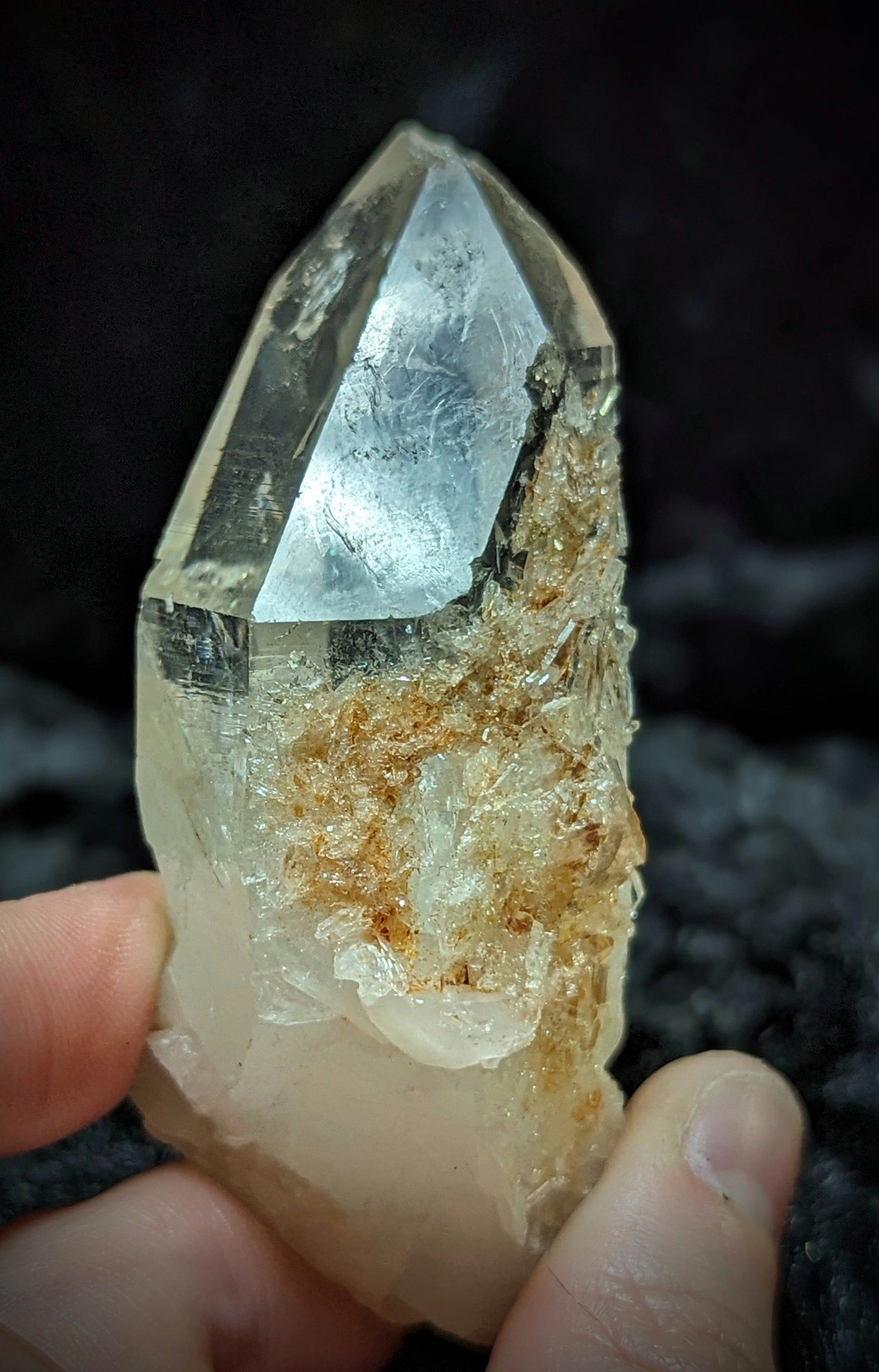 EsotericMineralsnCrystals Large Arkansas Quartz Crystal specimen with micro quartz clusters.