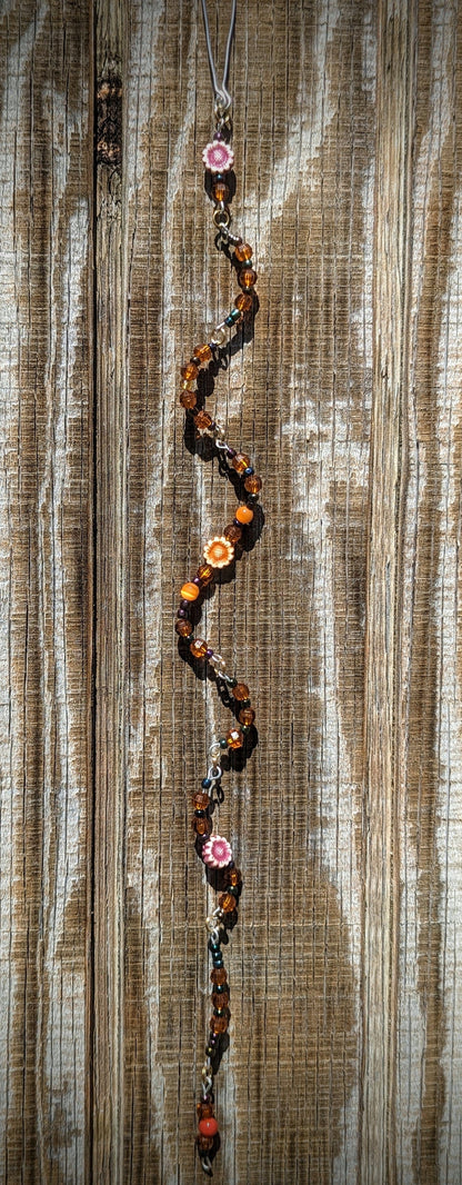 EsotericMineralsnCrystals Orange Upcycled Beaded Sun Catcher