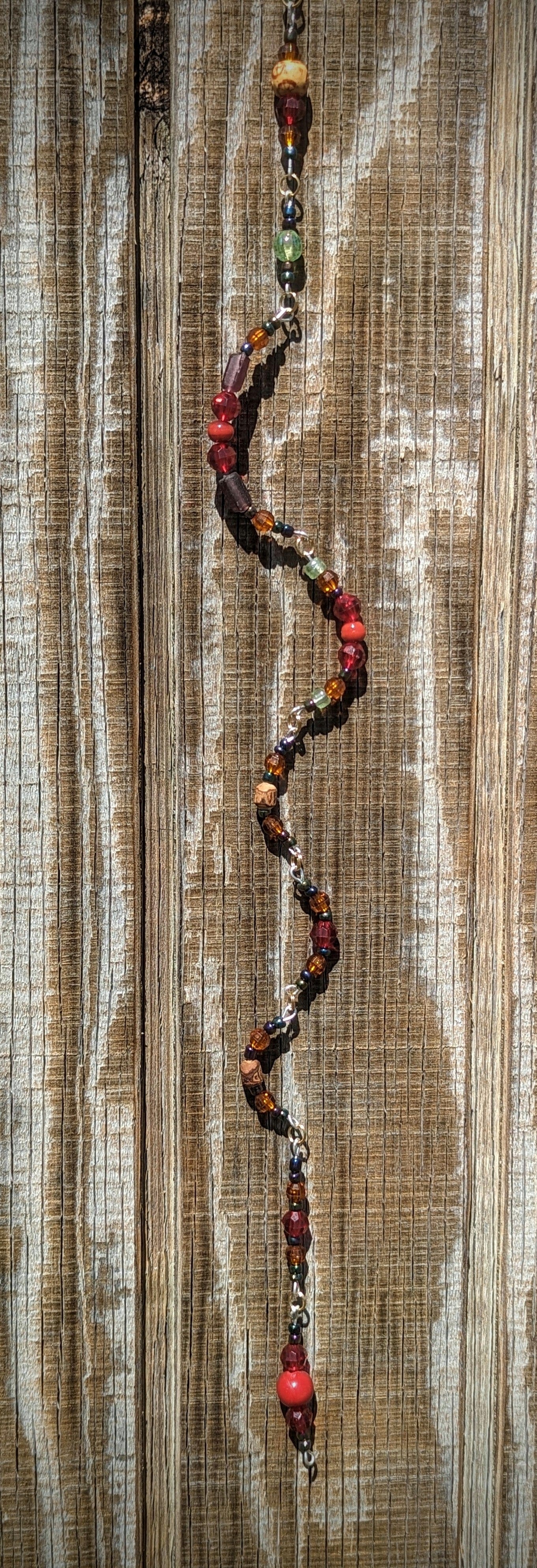 EsotericMineralsnCrystals Multicolor Red Upcycled Beaded Sun Catcher