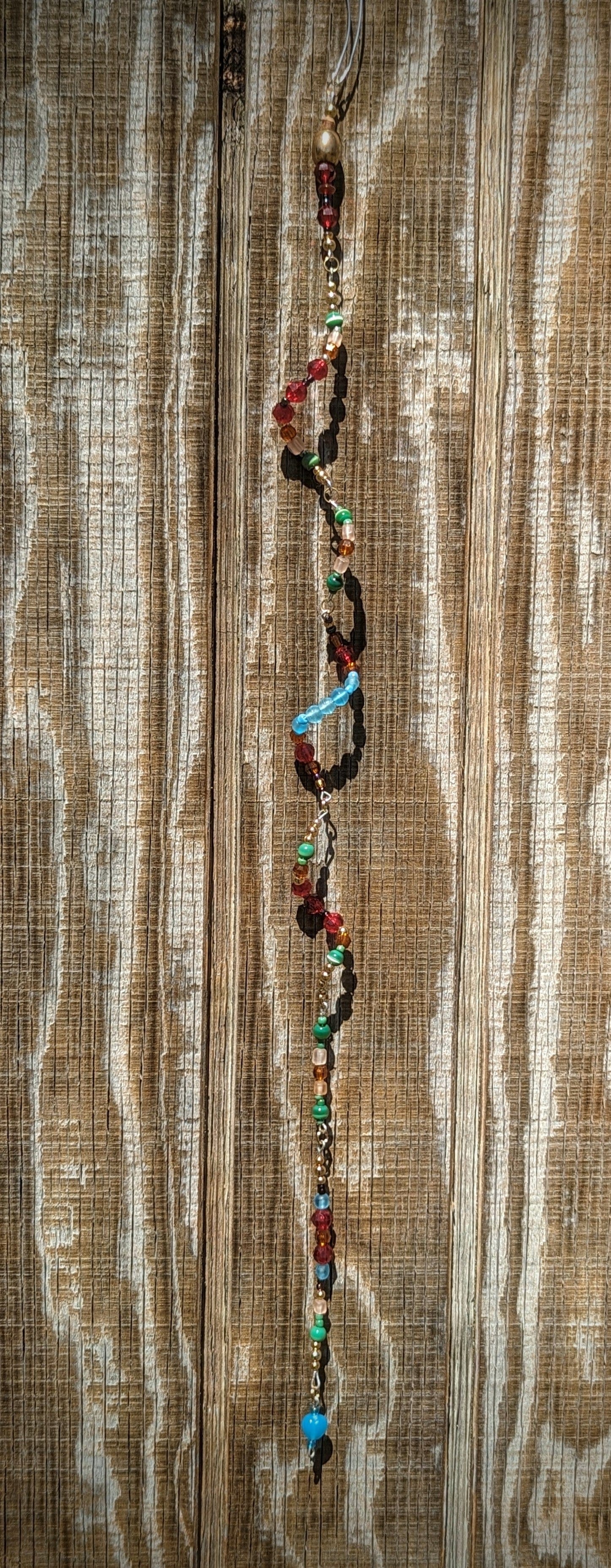 EsotericMineralsnCrystals Multicolor Red/Blue Upcycled Beaded Sun Catcher