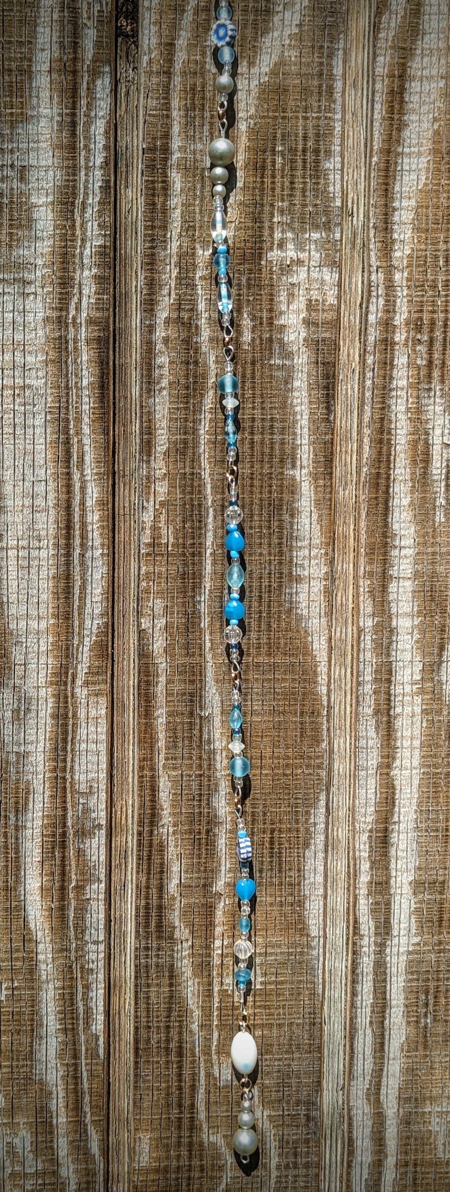 EsotericMineralsnCrystals Blue Upcycled Beaded Sun Catcher