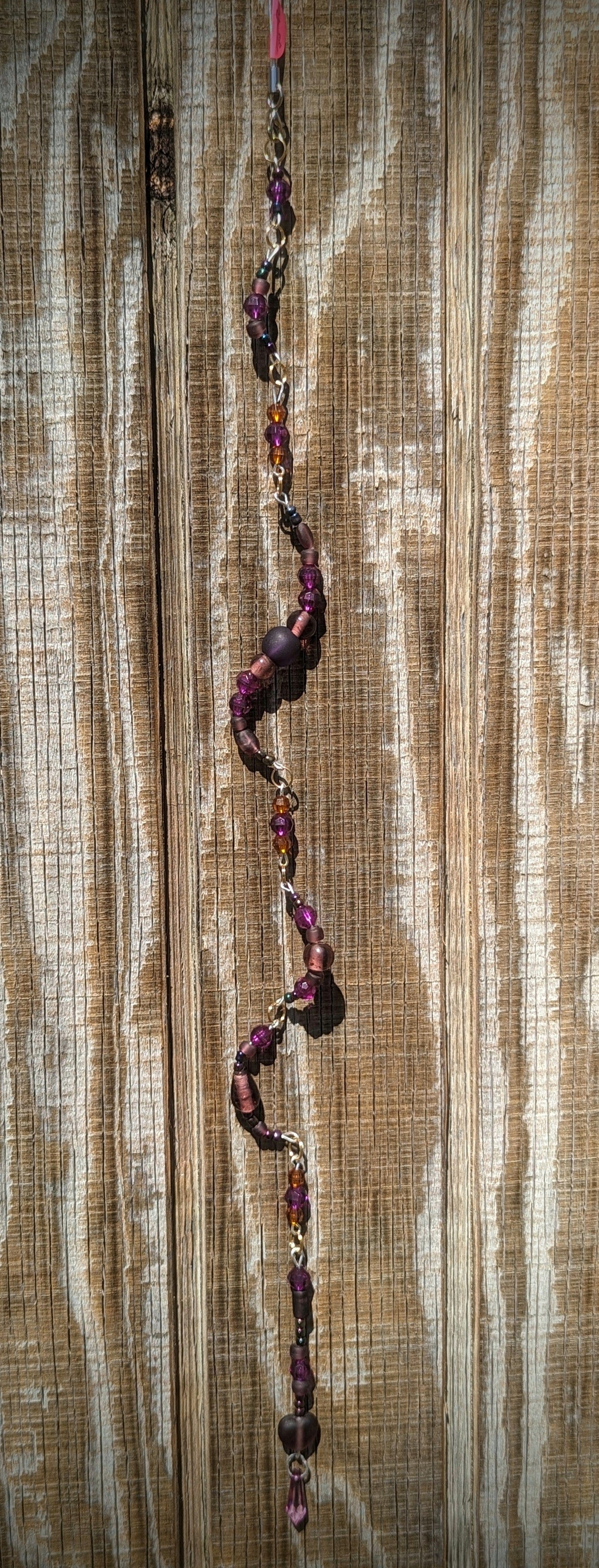 EsotericMineralsnCrystals Purple Multicolor Upcycled Beaded Sun Catcher