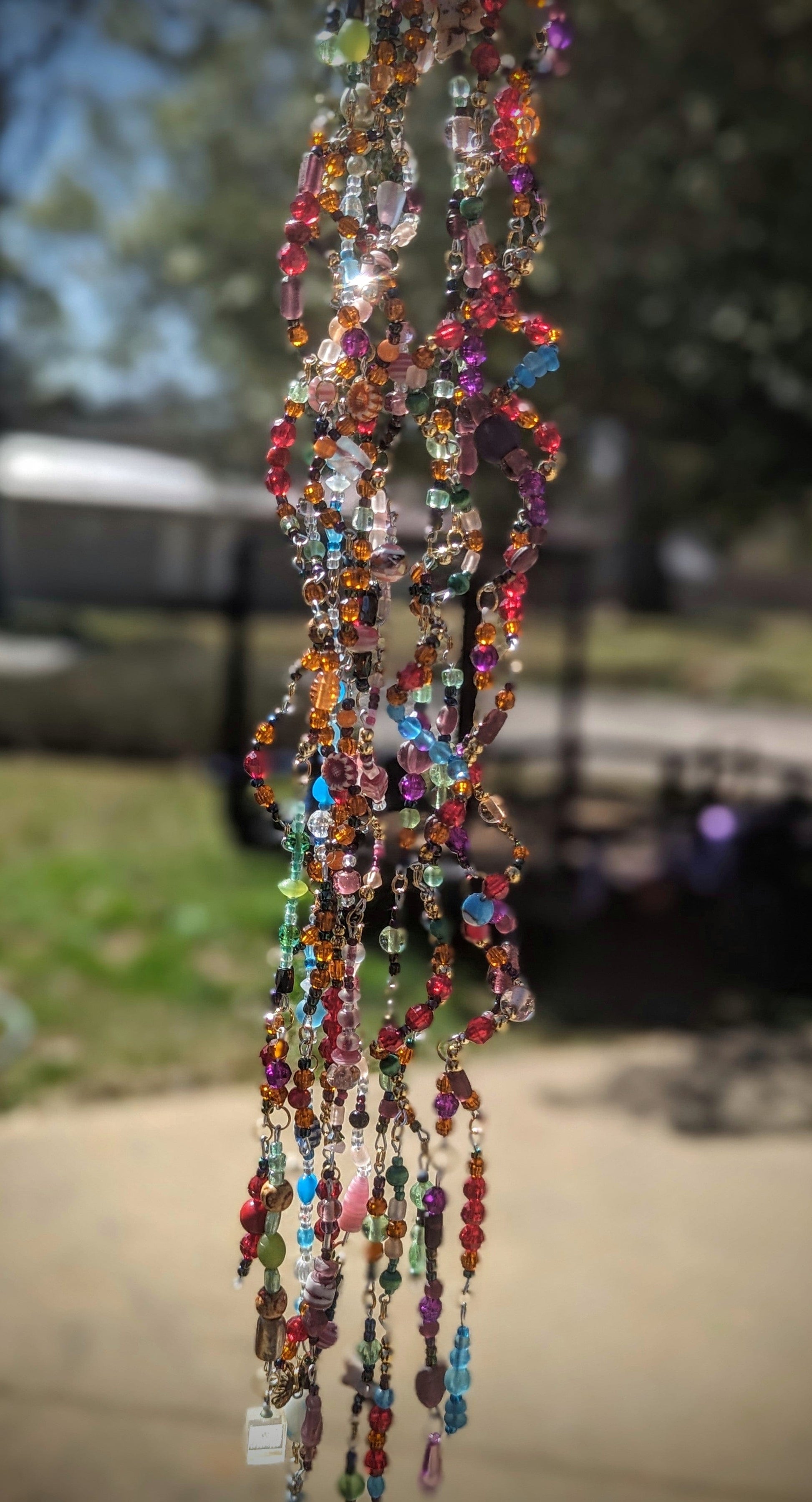 EsotericMineralsnCrystals Orange Upcycled Beaded Sun Catcher