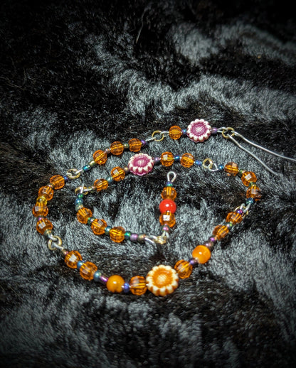 EsotericMineralsnCrystals Orange Upcycled Beaded Sun Catcher