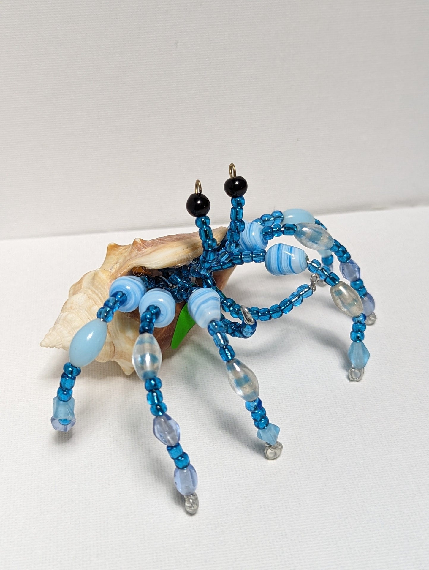 EsotericMineralsnCrystals Blue handmade beaded Hermit crab