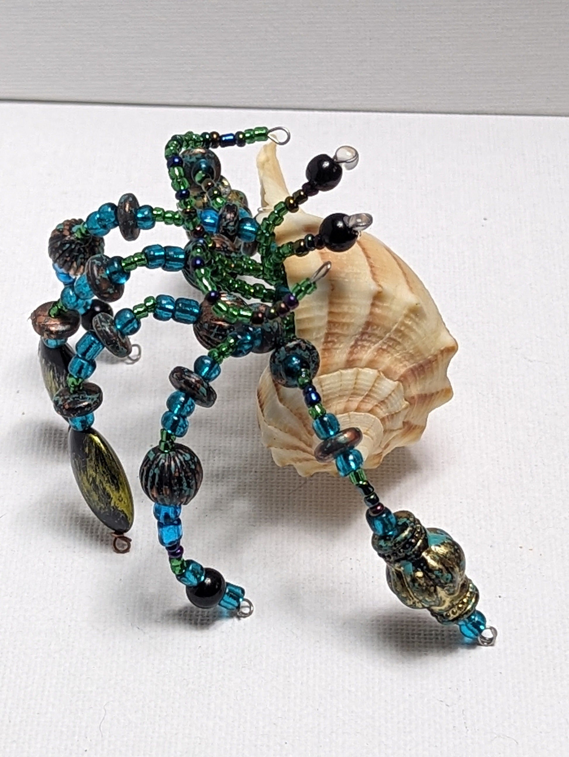 EsotericMineralsnCrystals OOAK Beaded Hermit Crab