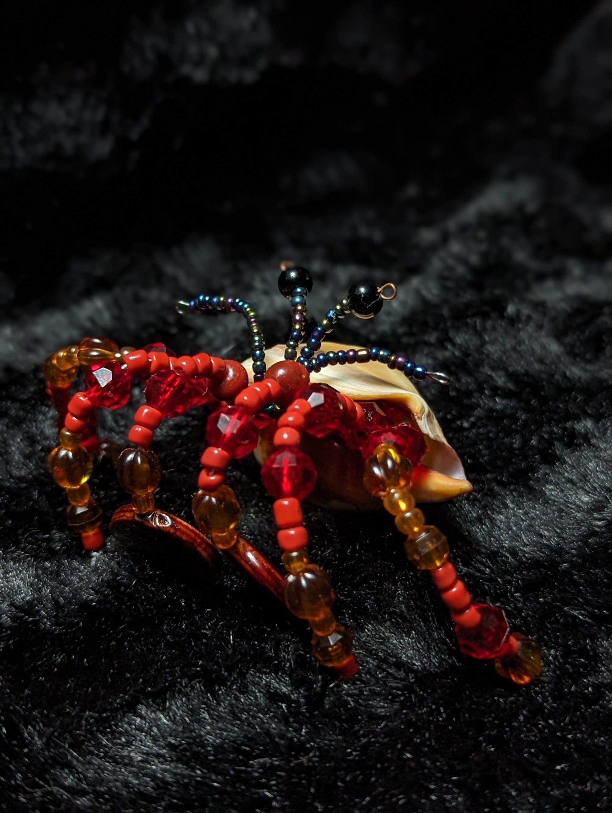 EsotericMineralsnCrystals OOAK Beaded Hermit Crab