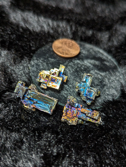 EsotericMineralsnCrystals Lot of 4 Small Bismuth Crystals