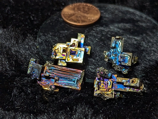 EsotericMineralsnCrystals Lot of 4 Small Bismuth Crystals