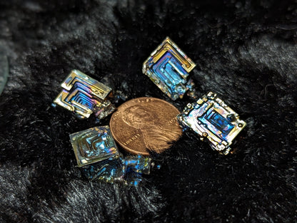 EsotericMineralsnCrystals Lot of 4 Small Bismuth Crystals