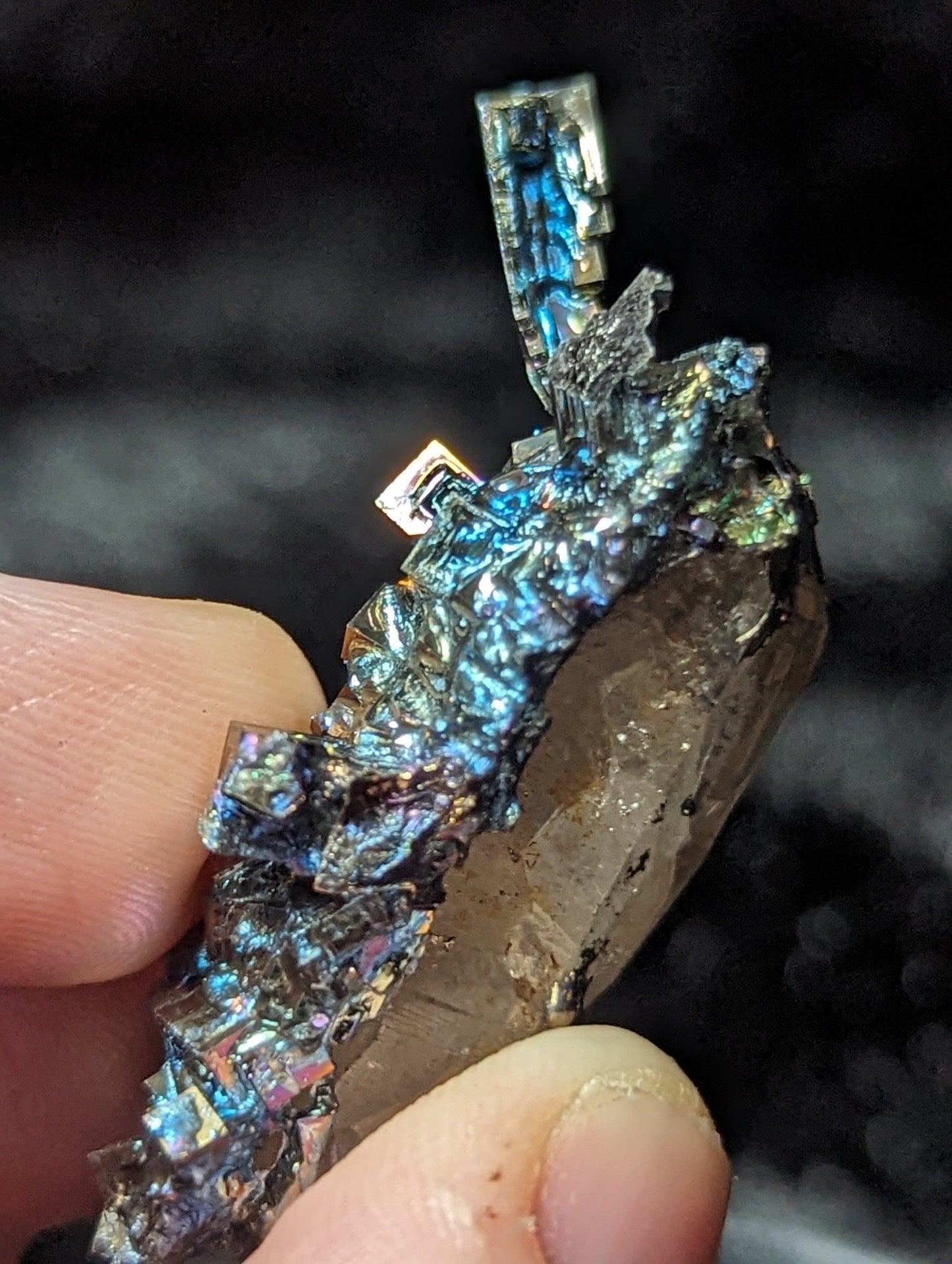 EsotericMineralsnCrystals Bismuth Crystal on Quartz