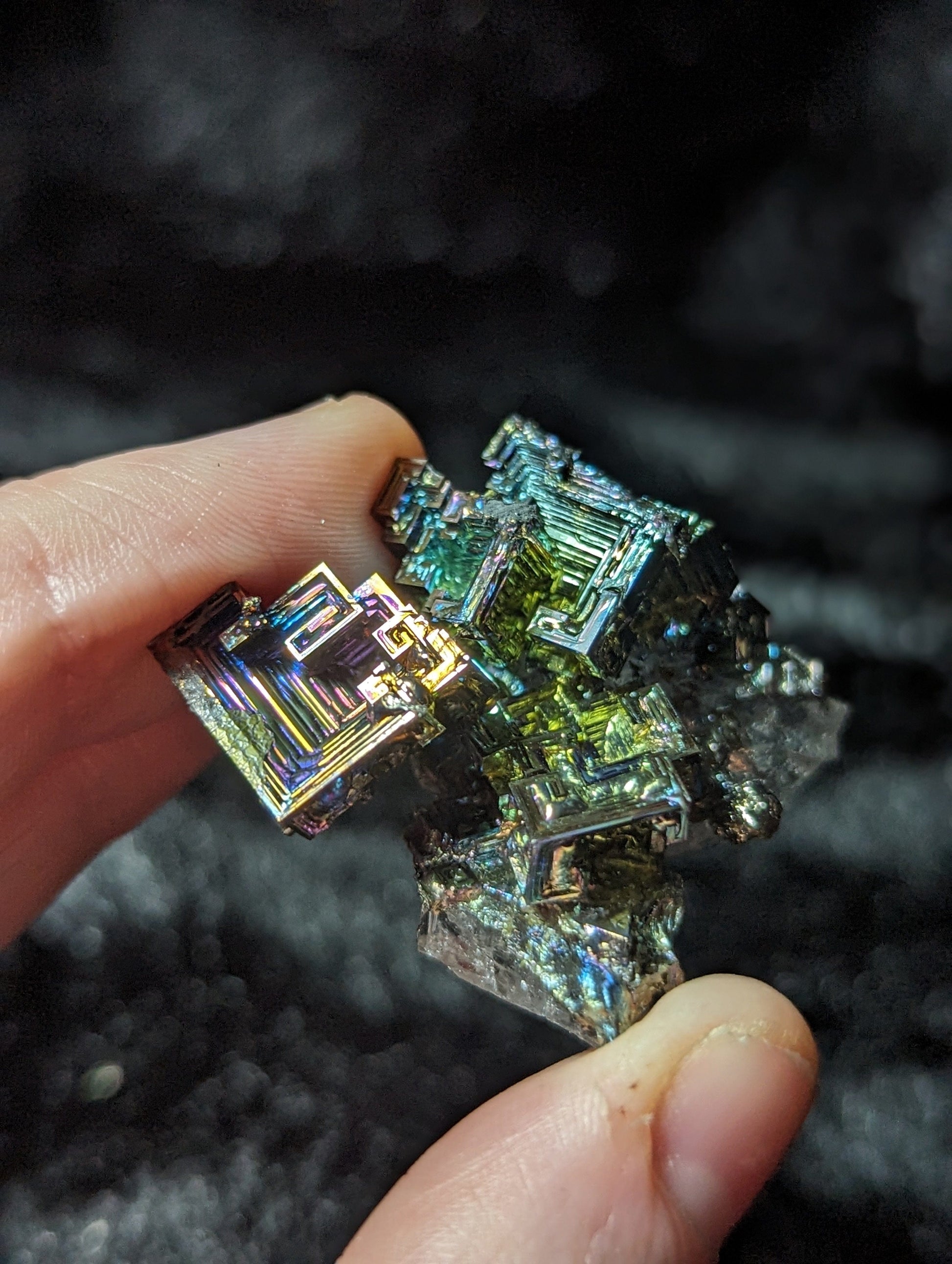 EsotericMineralsnCrystals Bismuth Crystal on Quartz