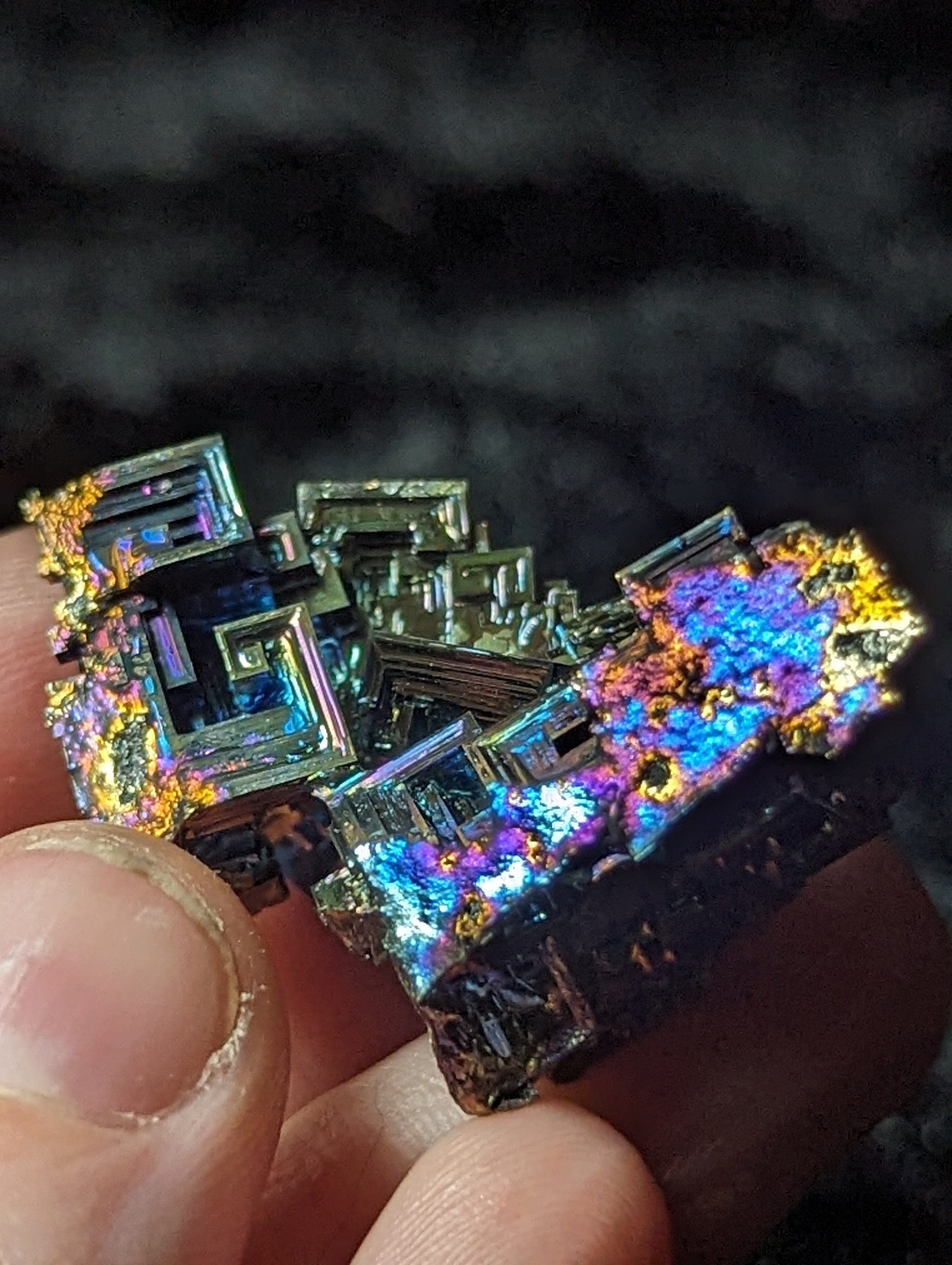 EsotericMineralsnCrystals Bismuth Crystal on Quartz