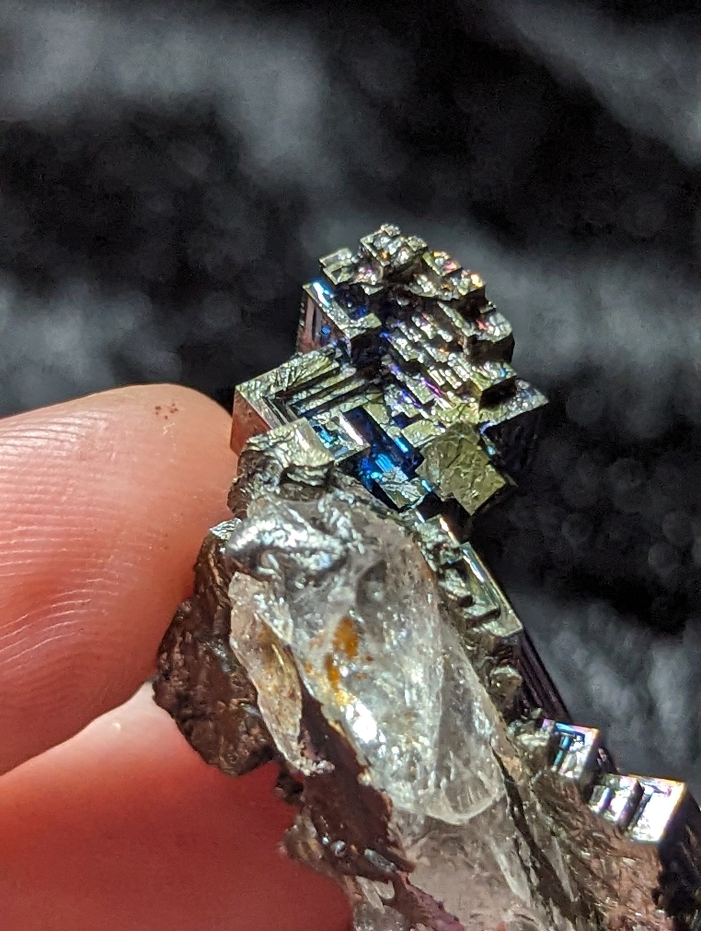 EsotericMineralsnCrystals Bismuth Crystal on Quartz