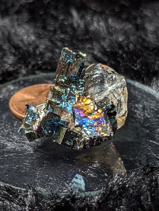 EsotericMineralsnCrystals Bismuth Crystal on Quartz