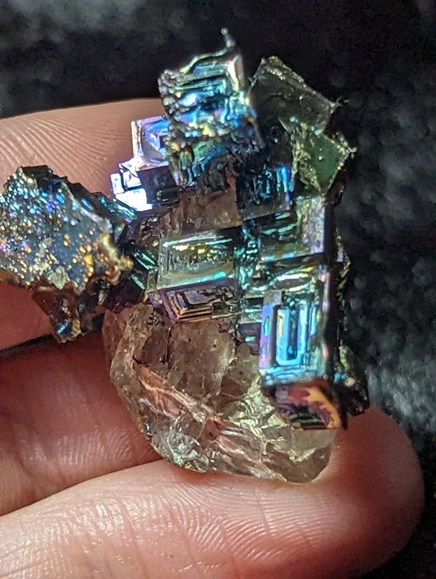 EsotericMineralsnCrystals Bismuth Crystal on Quartz