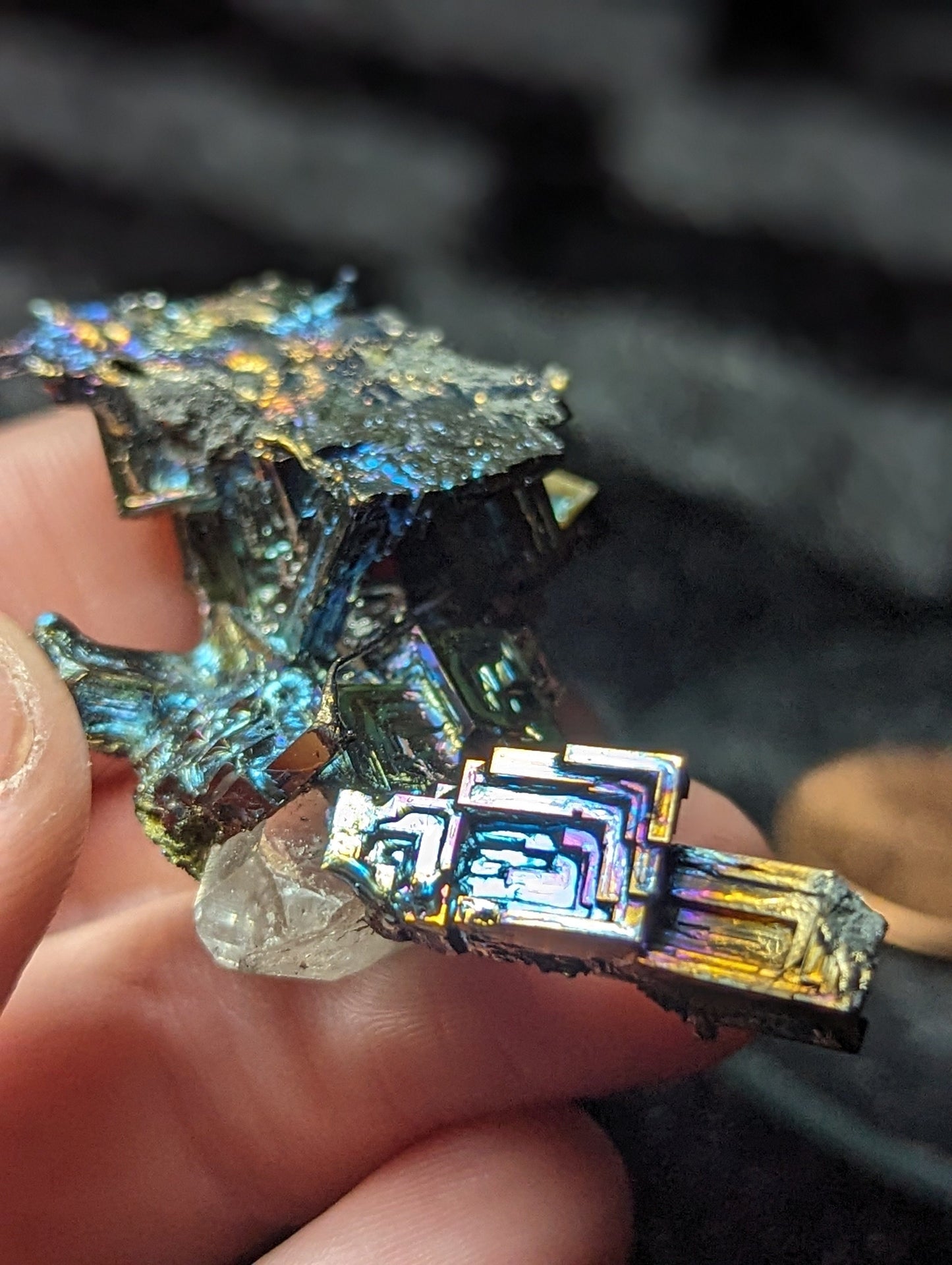 EsotericMineralsnCrystals Bismuth Crystal on Quartz