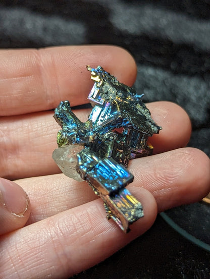 EsotericMineralsnCrystals Bismuth Crystal on Quartz