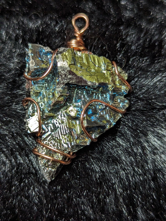 EsotericMineralsnCrystals Bismuth copper pendant