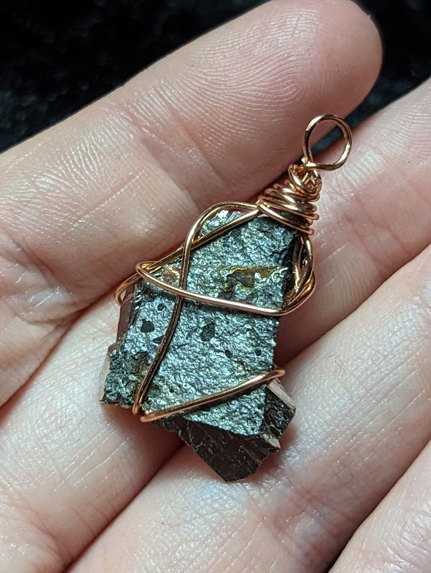 EsotericMineralsnCrystals Bismuth copper pendant