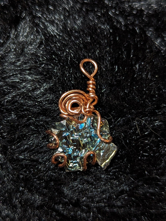 EsotericMineralsnCrystals Bismuth and Copper pendant