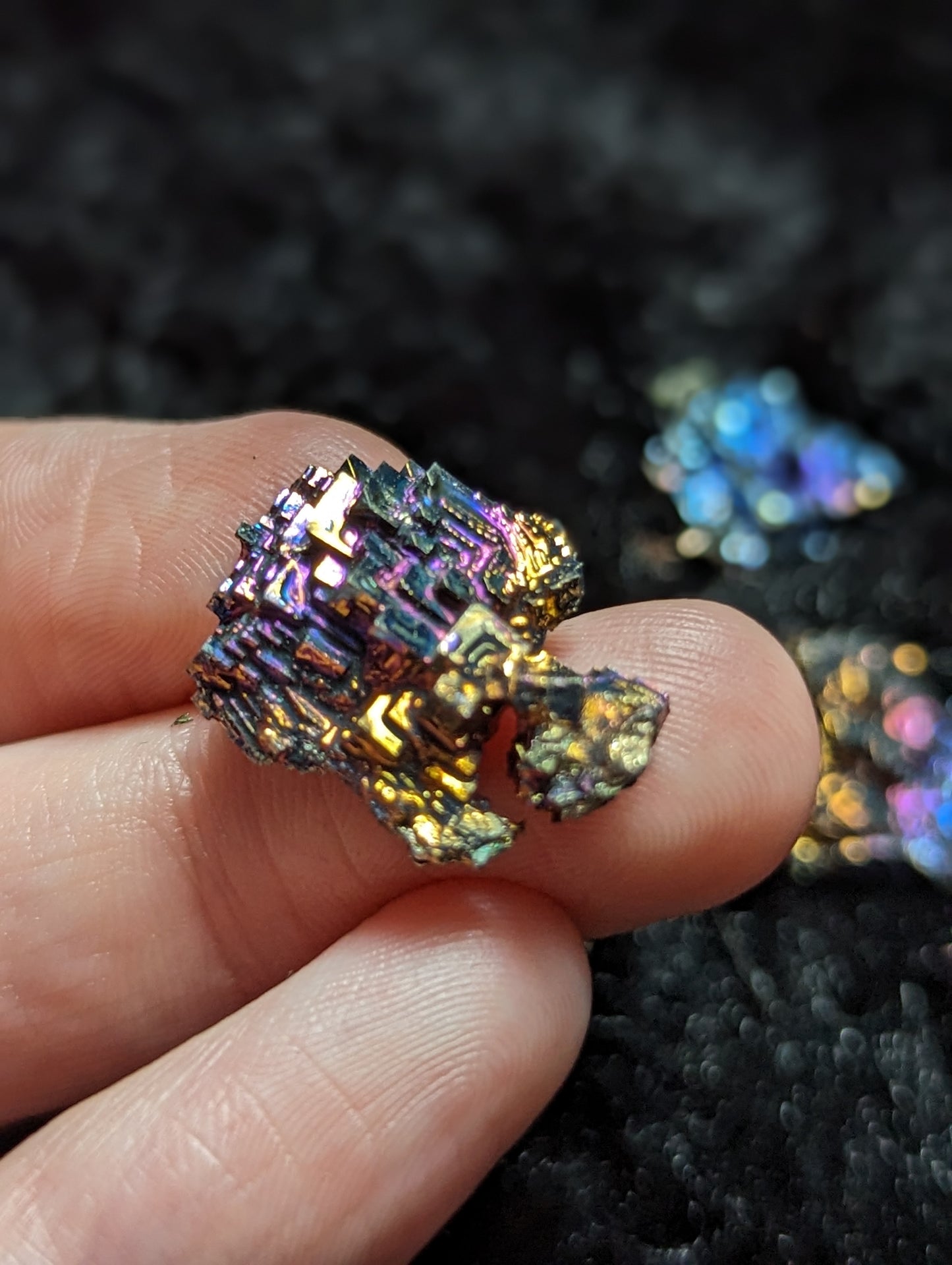 Set of 6 Rainbow Bismuth Crystals