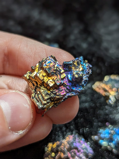 Set of 6 Rainbow Bismuth Crystals