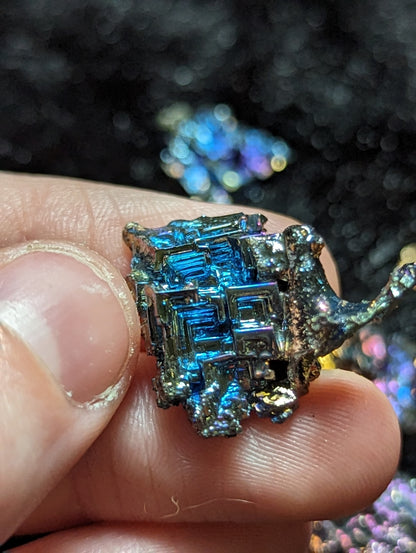 Set of 6 Rainbow Bismuth Crystals