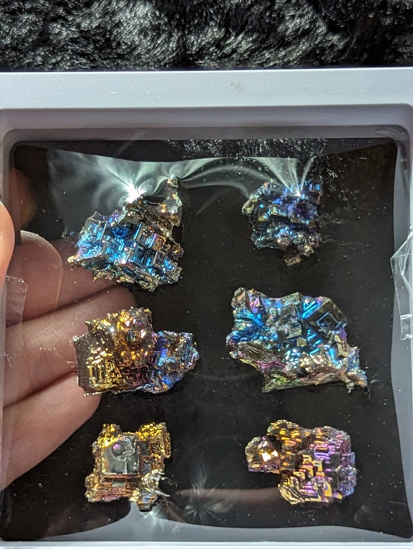 Set of 6 Rainbow Bismuth Crystals