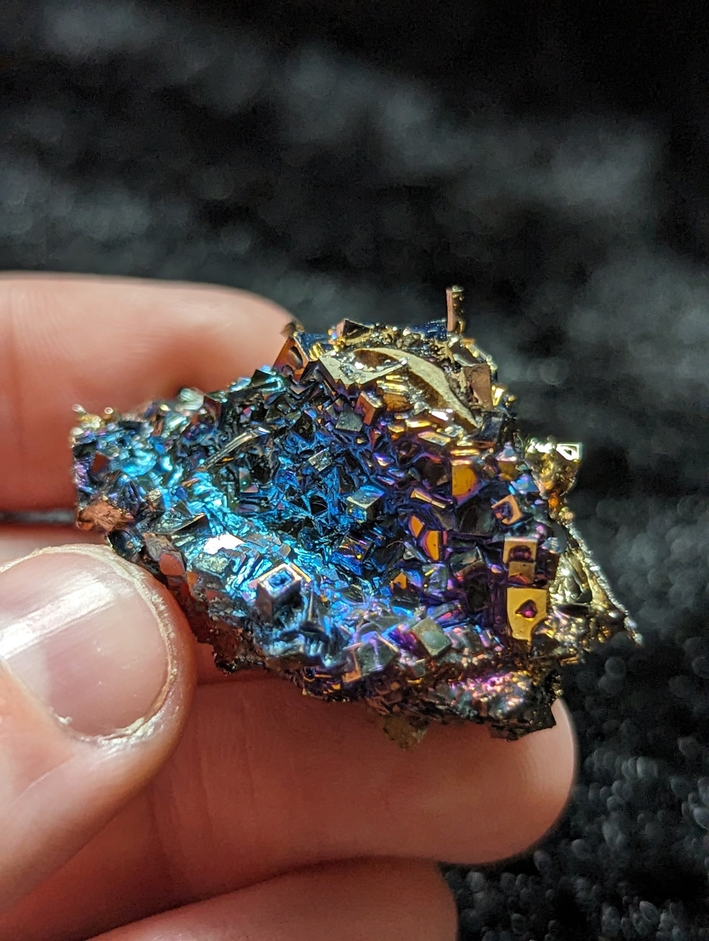 Set of 2 Bismuth Crystals in Floating Frame Display